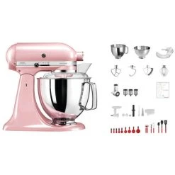KitchenAid Swiss Anniversary Set KSM200 Silk Pink - Robot De Cuisine