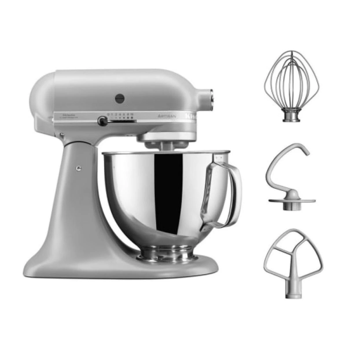 KitchenAid 5KSM125EFG Robot Multifonction 4.8L 300W Acier Inoxydable Gris 1 KitchenAid 5KSM125EFG Robot Multifonction 4.8L 300W Acier Inoxydable Gris