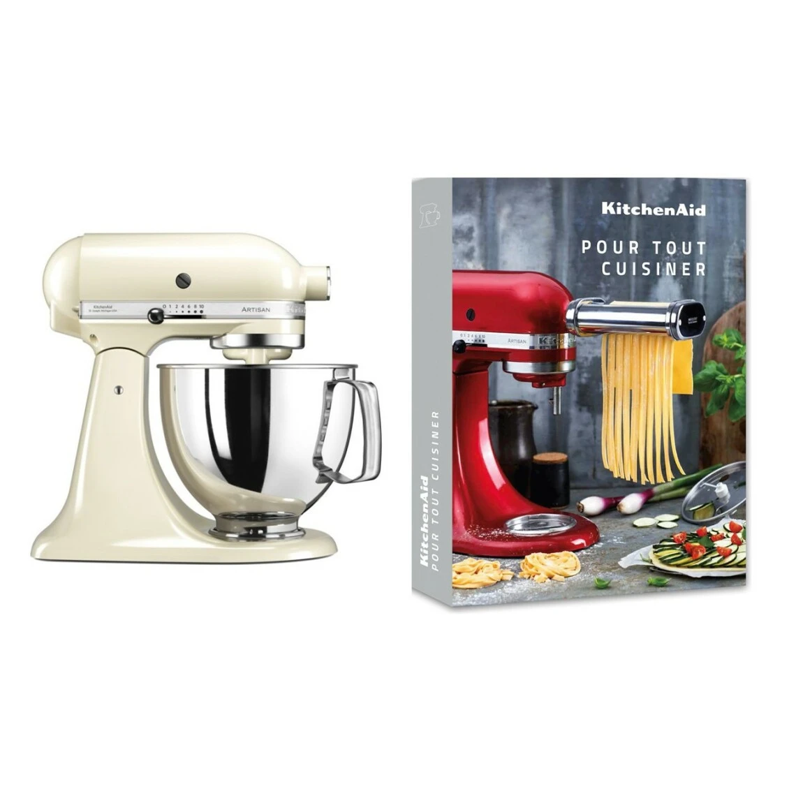 KitchenAid Artisan Robot Pâtissier 4.8 Litres - Crème + Livre De Recette 1 KitchenAid Artisan Robot Pâtissier 4.8 Litres - Crème + Livre De Recette