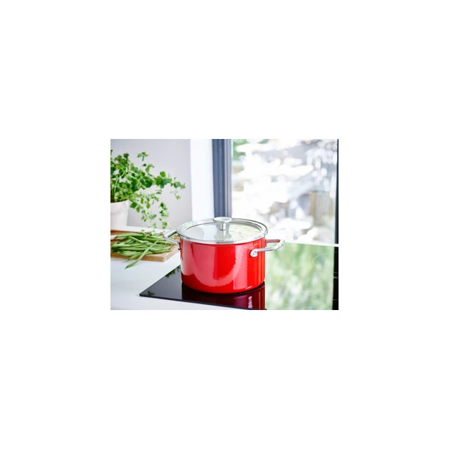 Faitout Émaillé 24cm Rouge Empire KitchenAid 3 Faitout Émaillé 24cm Rouge Empire KitchenAid – Image 3