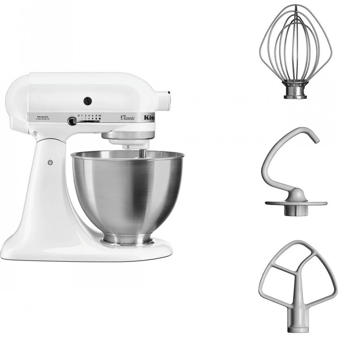 KitchenAid Robot Pâtissier à Tête Inclinable 4.3 Litres - Blanc 4 KitchenAid Robot Pâtissier à Tête Inclinable 4.3 Litres - Blanc – Image 4
